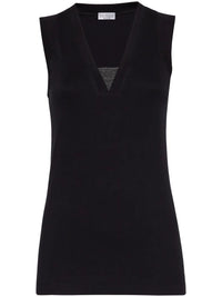 BRUNELLO CUCINELLI Brunello Cucinelli Women Stretch Cotton Jersey Tank Top With Precious Faux-Layering