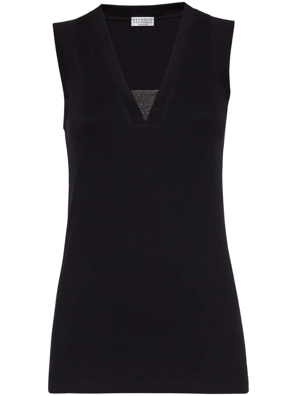 BRUNELLO CUCINELLI Stretch Cotton Jersey Tank Top With Precious Faux-Layering Women