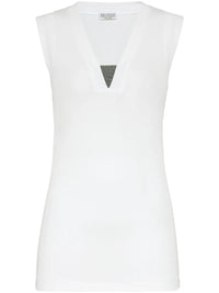 BRUNELLO CUCINELLI Brunello Cucinelli Women Stretch Cotton Jersey Tank Top With Precious Faux-Layering