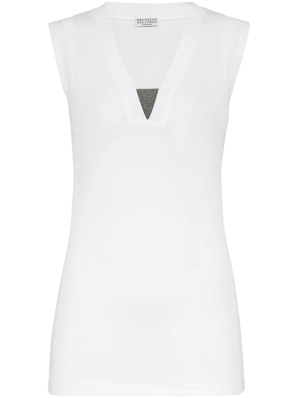 BRUNELLO CUCINELLI Stretch Cotton Jersey Tank Top With Precious Faux-Layering Women