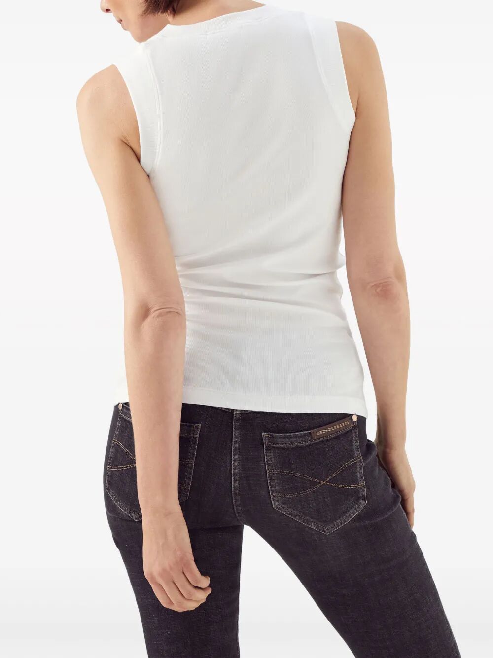 BRUNELLO CUCINELLI Brunello Cucinelli Women Stretch Cotton Jersey Tank Top With Precious Faux-Layering