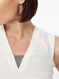 BRUNELLO CUCINELLI Brunello Cucinelli Women Stretch Cotton Jersey Tank Top With Precious Faux-Layering