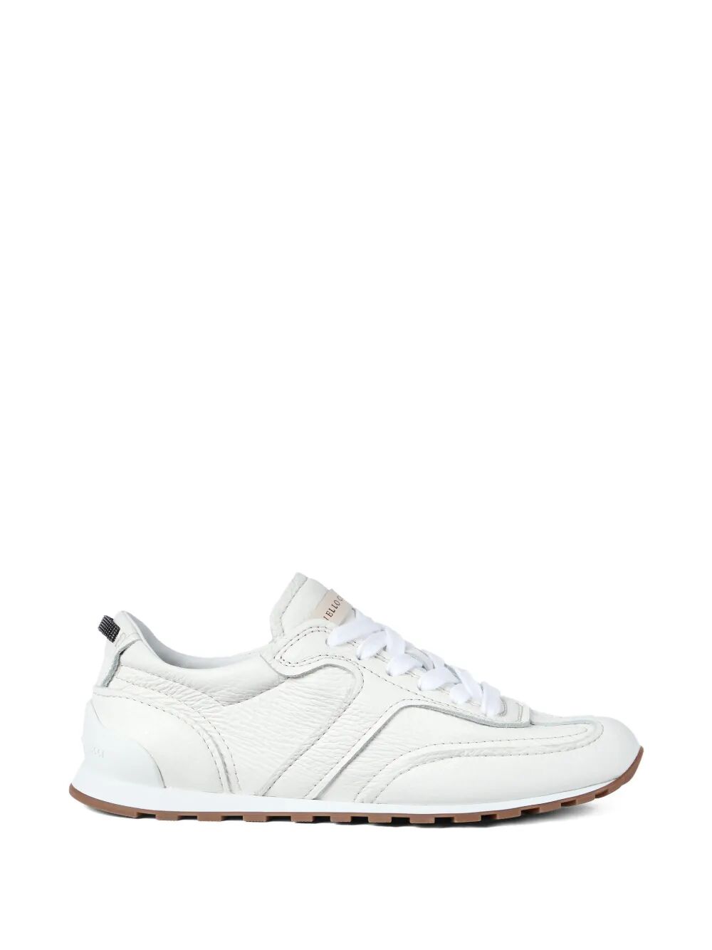 BRUNELLO CUCINELLI Grained Soft Leather Runners With Shiny Loops Women