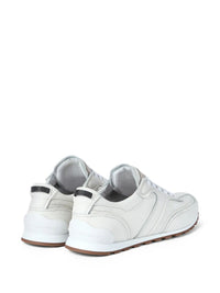 BRUNELLO CUCINELLI Grained Soft Leather Runners With Shiny Loops Women