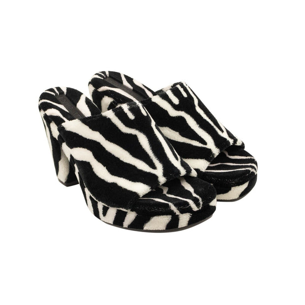 BOTTEGA VENETA Black & White Carpet Zebra Gleam Sandals