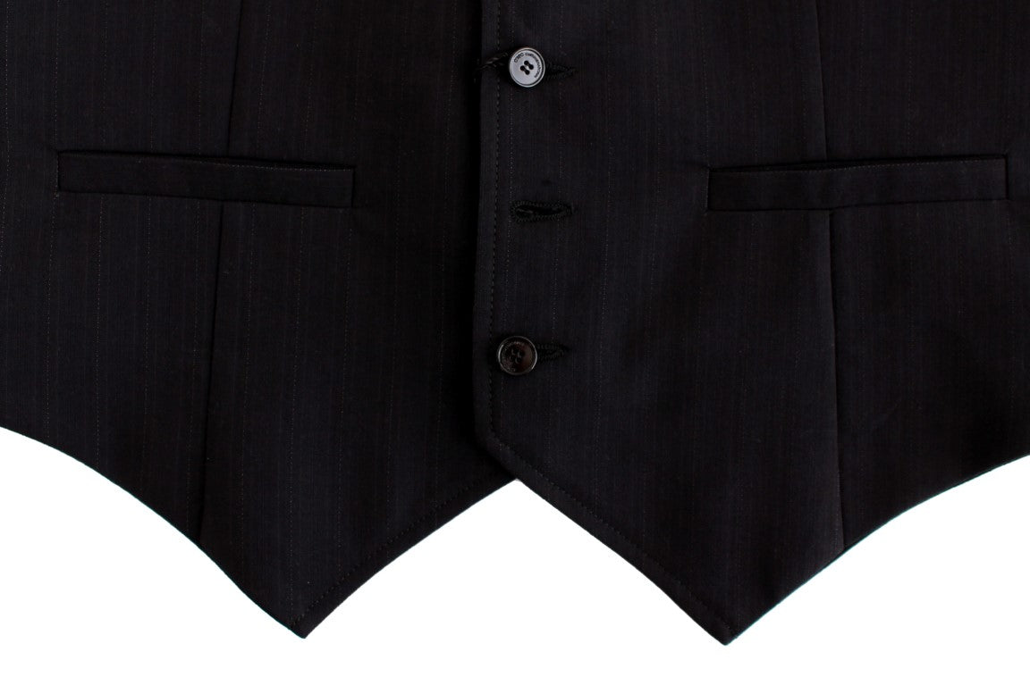 Costume National Black striped cotton casual Men's vest
