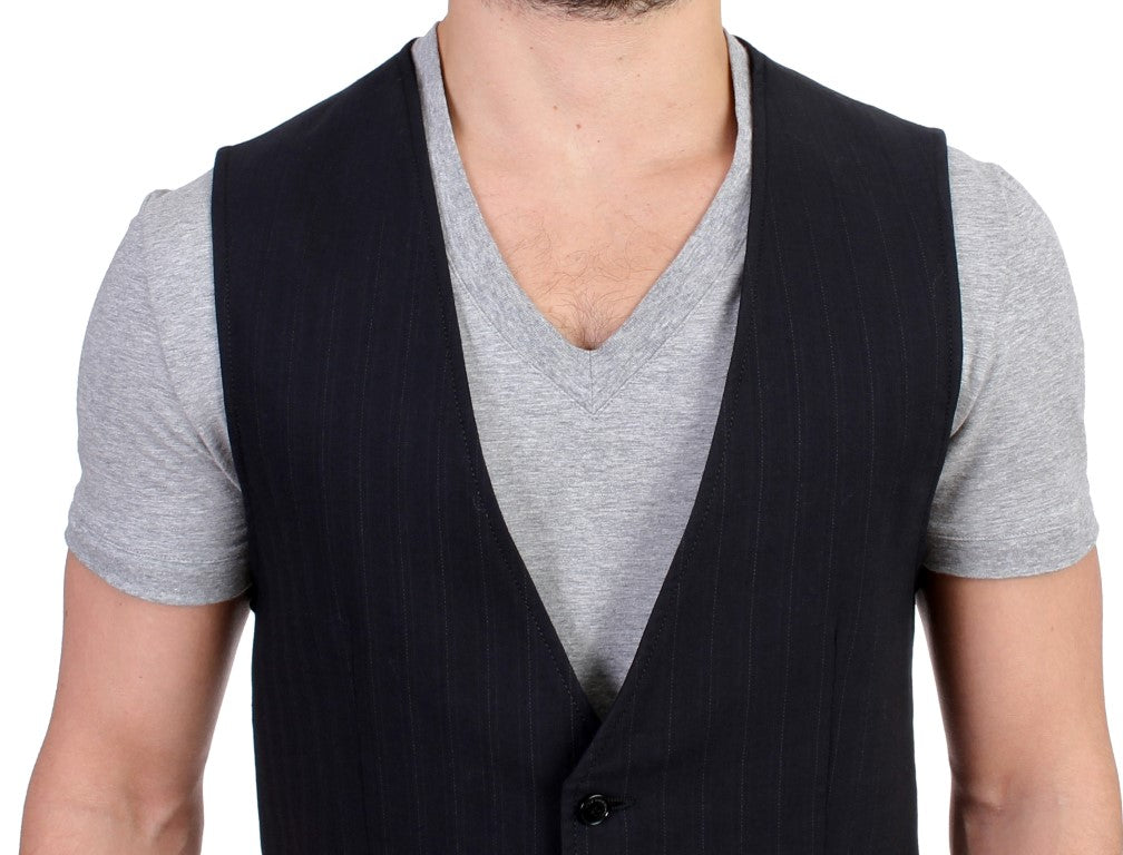 Costume National Black striped cotton casual Men's vest