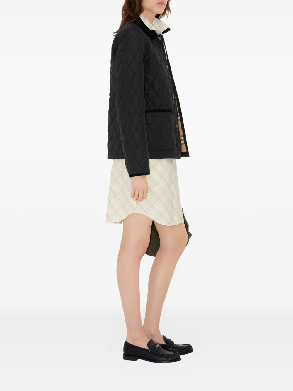 BURBERRY Burberry Women Check Lining Quilted Nylon Dorset Jacket