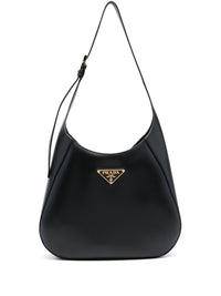 Prada Women Black Leather Shoulder Bag