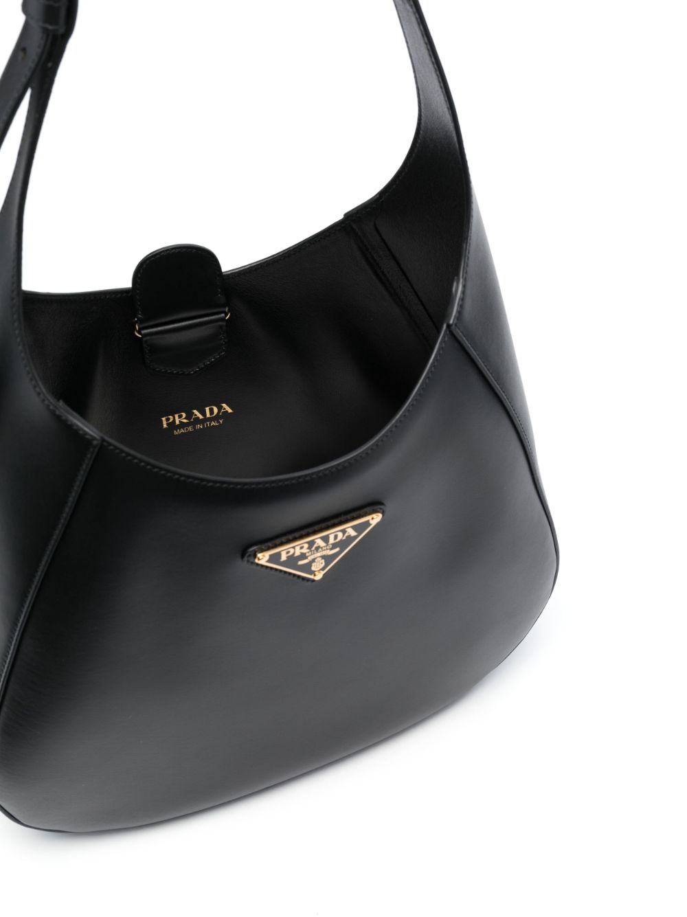 Prada Women Black Leather Shoulder Bag