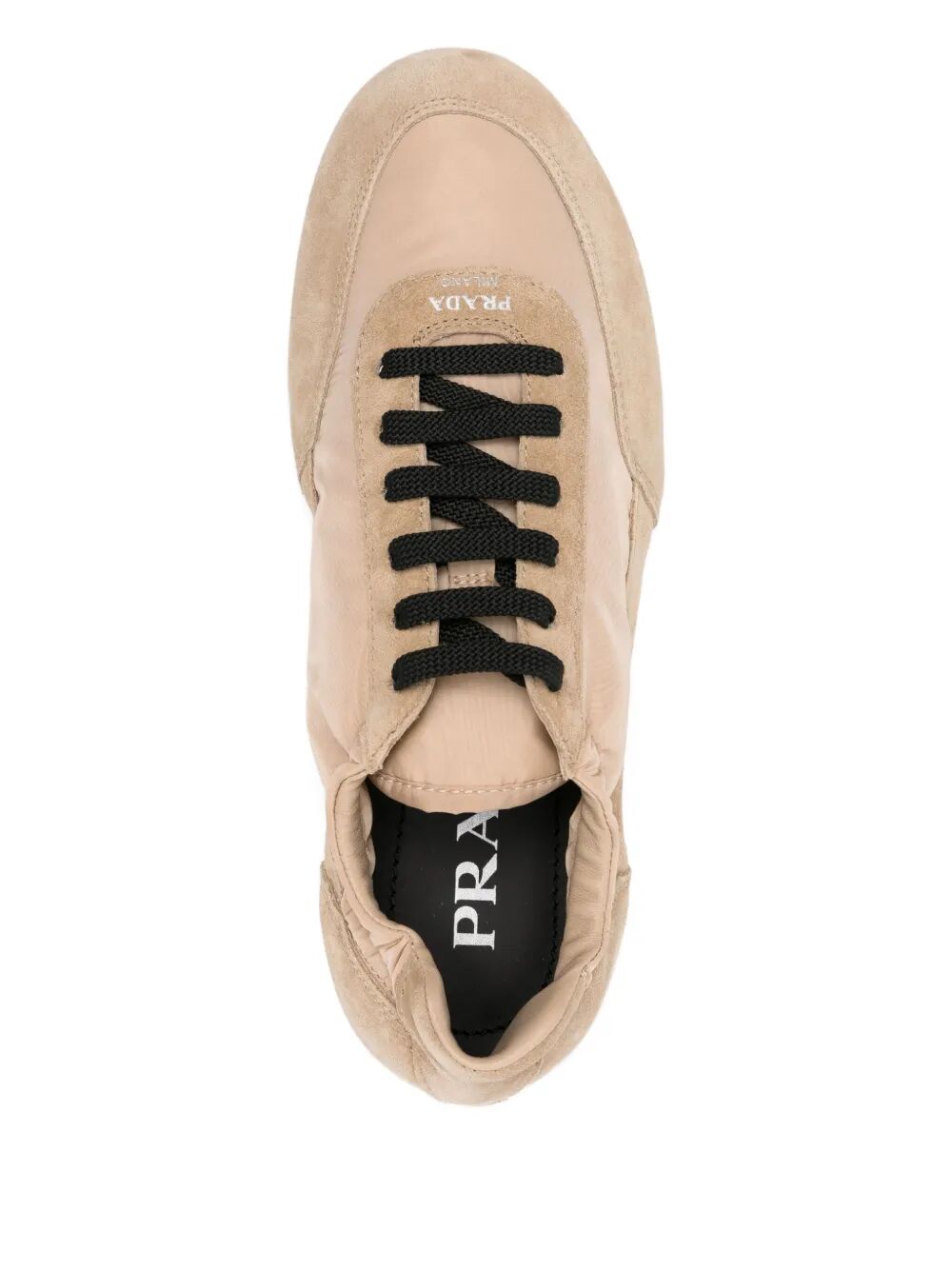 Prada Women Collapse Re-Nylon And Suede Sneakers
