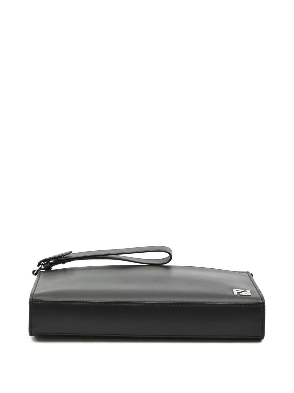 Fendi Men Leather And Canvas Ff Squared Clutch