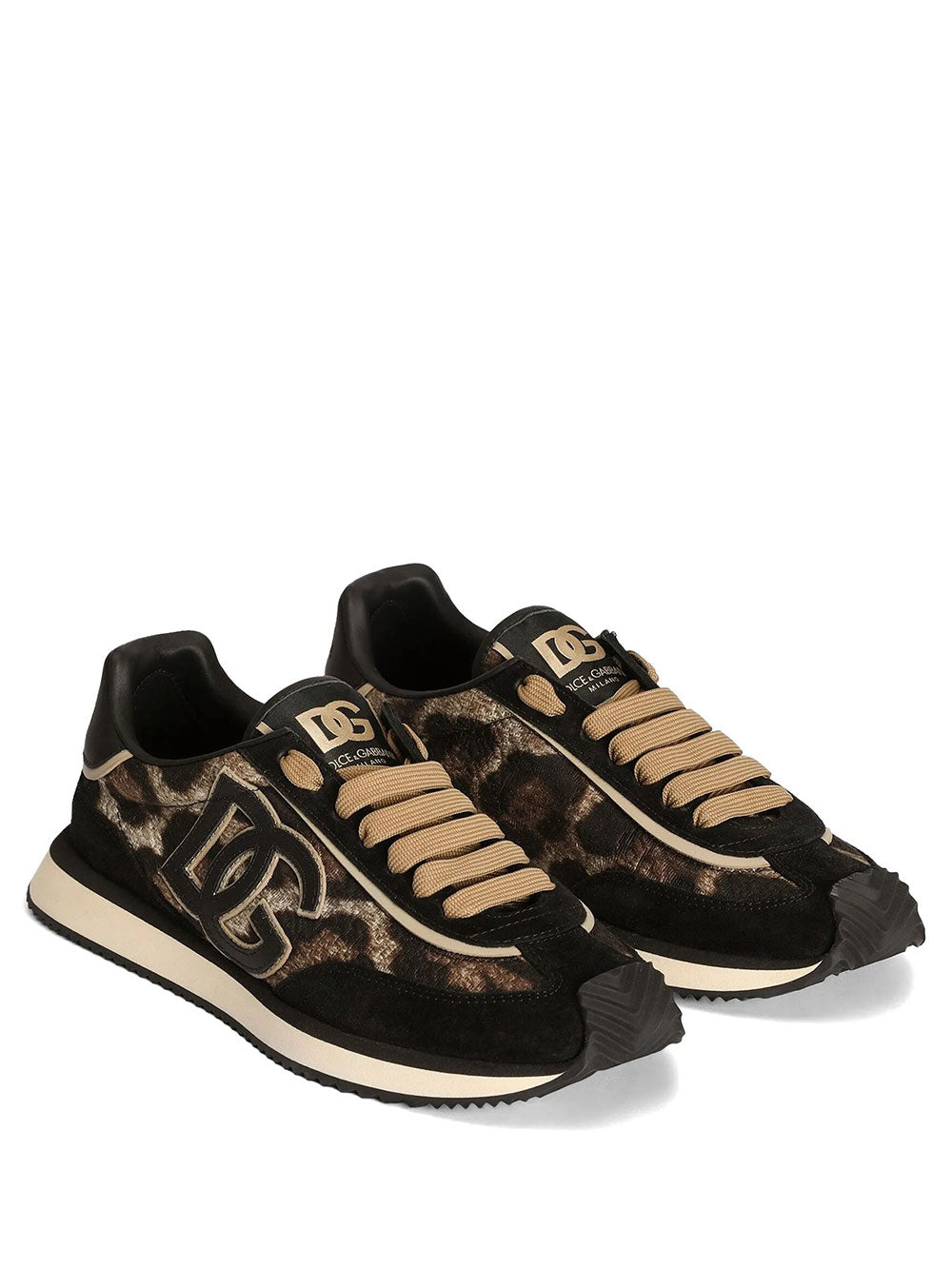 DOLCE & GABBANA Sneakers Dg Cushion In Tessuto Stampa Leo Women
