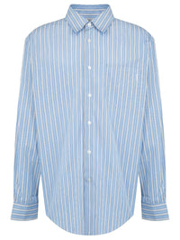SAINT LAURENT PARIS Cassandre Shirt In Striped Cotton Poplin Women