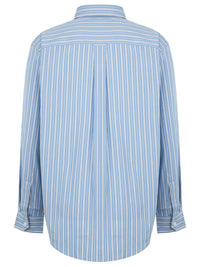 SAINT LAURENT PARIS Cassandre Shirt In Striped Cotton Poplin Women
