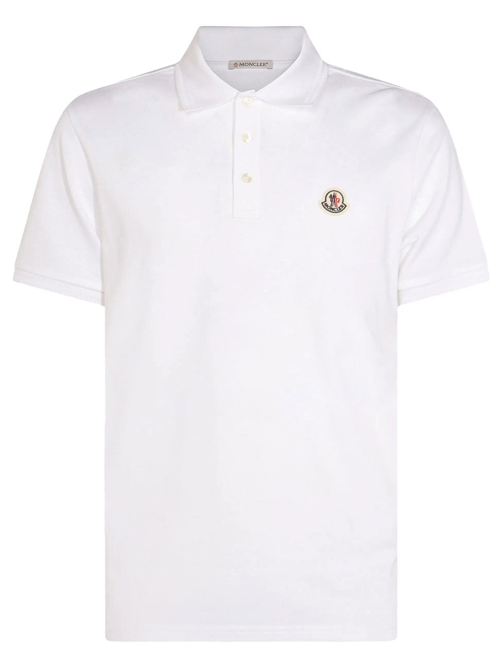 Moncler Men Polo In Cotone Piqué Con Patch Logato