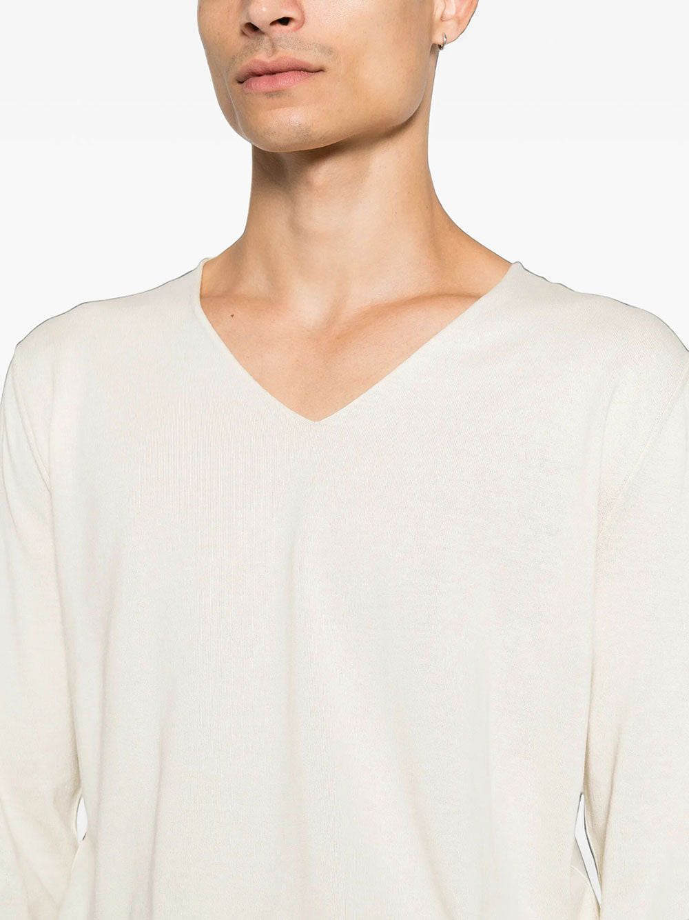 Maison Margiela Men Maglia In Cotone Con Scollo A V