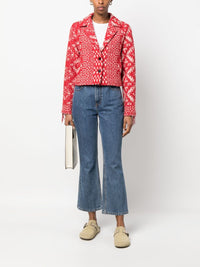 Forte_forte Forte_Forte Women Graphic-Print Fringe-Detail Jacket