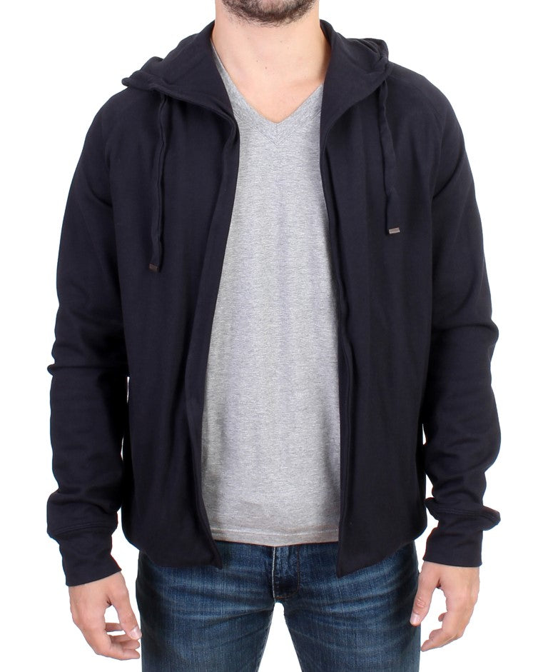 Costume National Blue hooded cotton Men's sweater