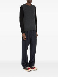 Maison Margiela Men Two-Tone Wool Pullover With Elbow Patches