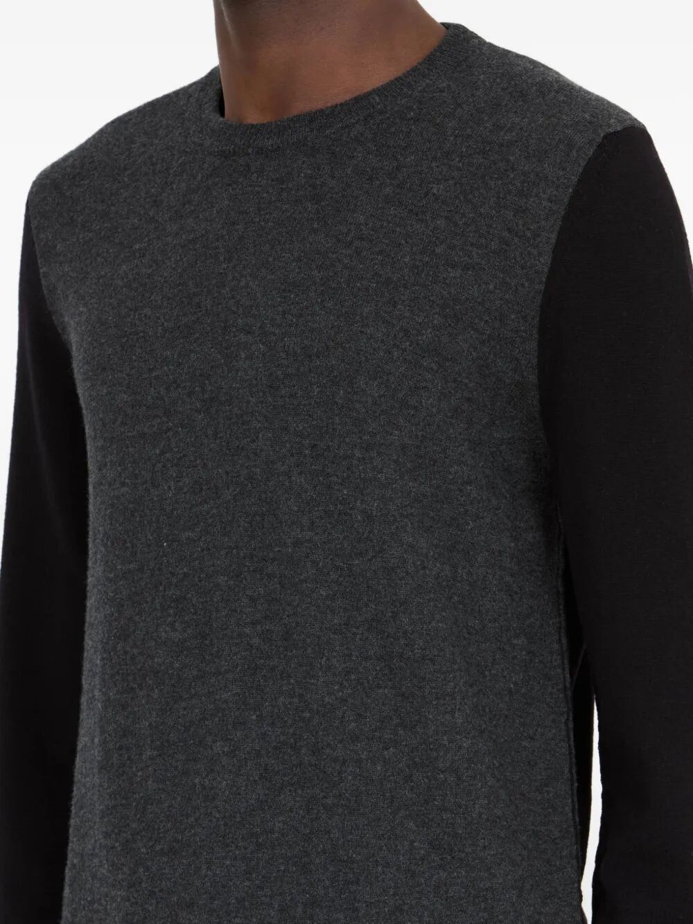 Maison Margiela Men Two-Tone Wool Pullover With Elbow Patches