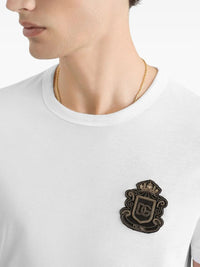 Dolce & Gabbana Men Cotton T-Shirt With Logo Crest
