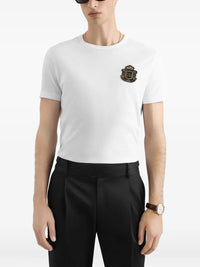 Dolce & Gabbana Men Cotton T-Shirt With Logo Crest