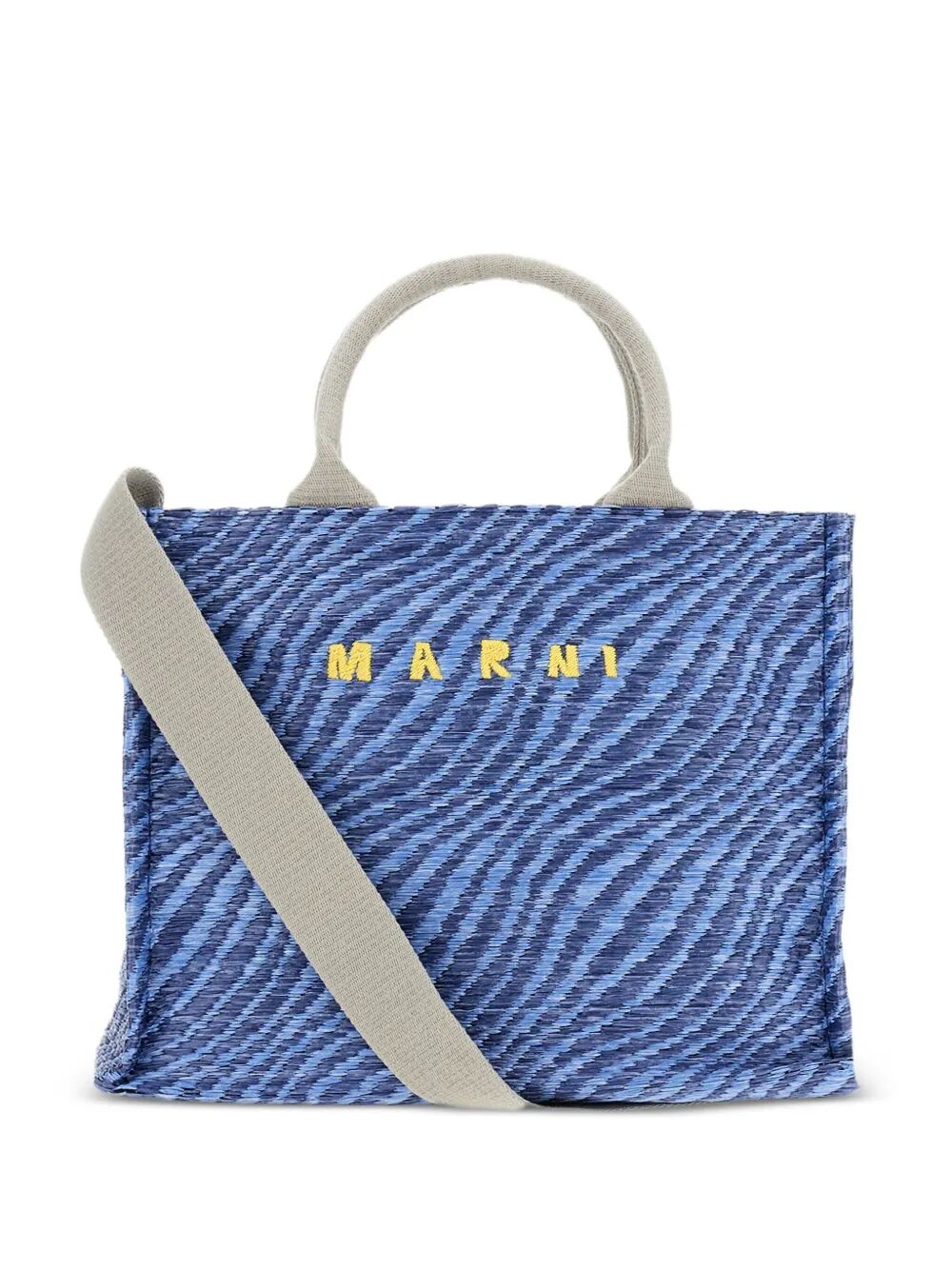 MARNI Wavy Raffia-Effect Small Tote Bag Women