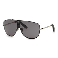 Philipp Plein Philipp Plein Sunglasses Aviator Rimless, Silver Frame and Grey Lens SPP075M0K07