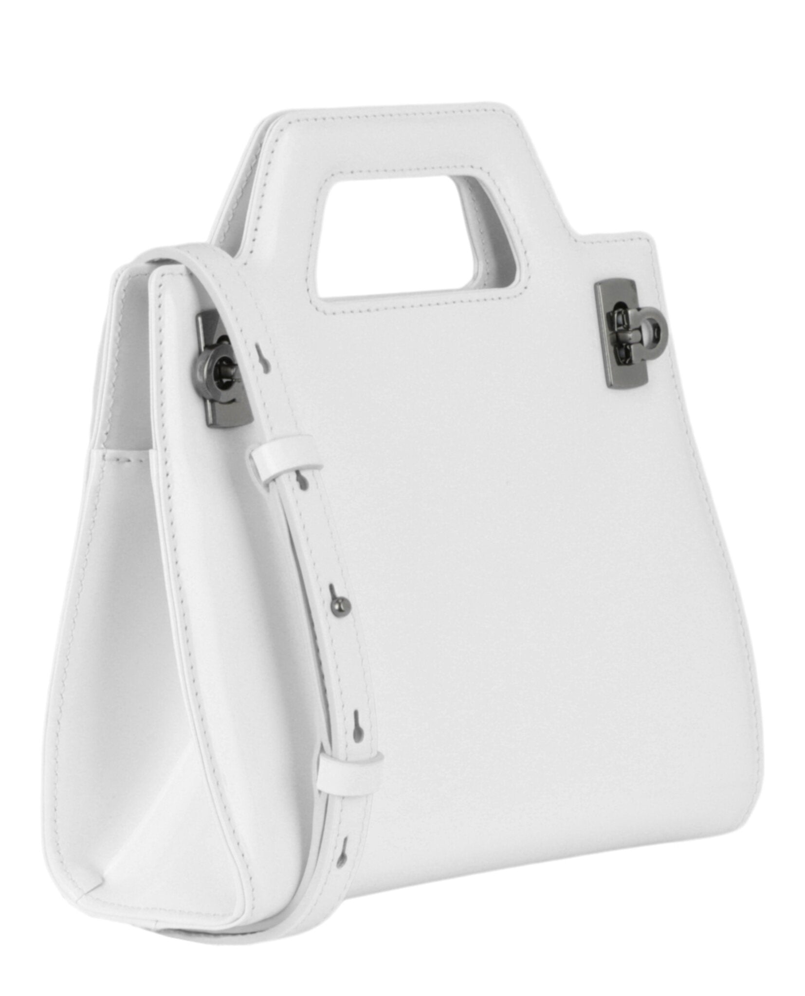 Ferragamo Womens Mini Wanda Leather Top-Handle Bag