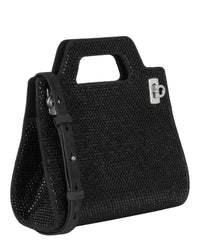 Ferragamo Womens Wanda Mini Stain And Strass Top-Handle Bag