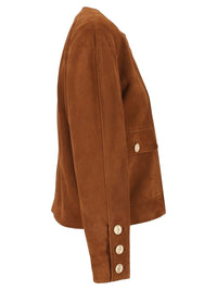 Saint Laurent Women Short Suede Jacket