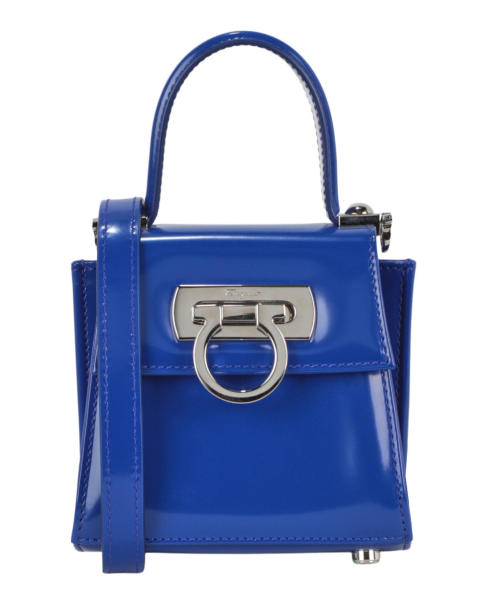 Ferragamo Womens Micro Iconic Top Handle Small Lapis