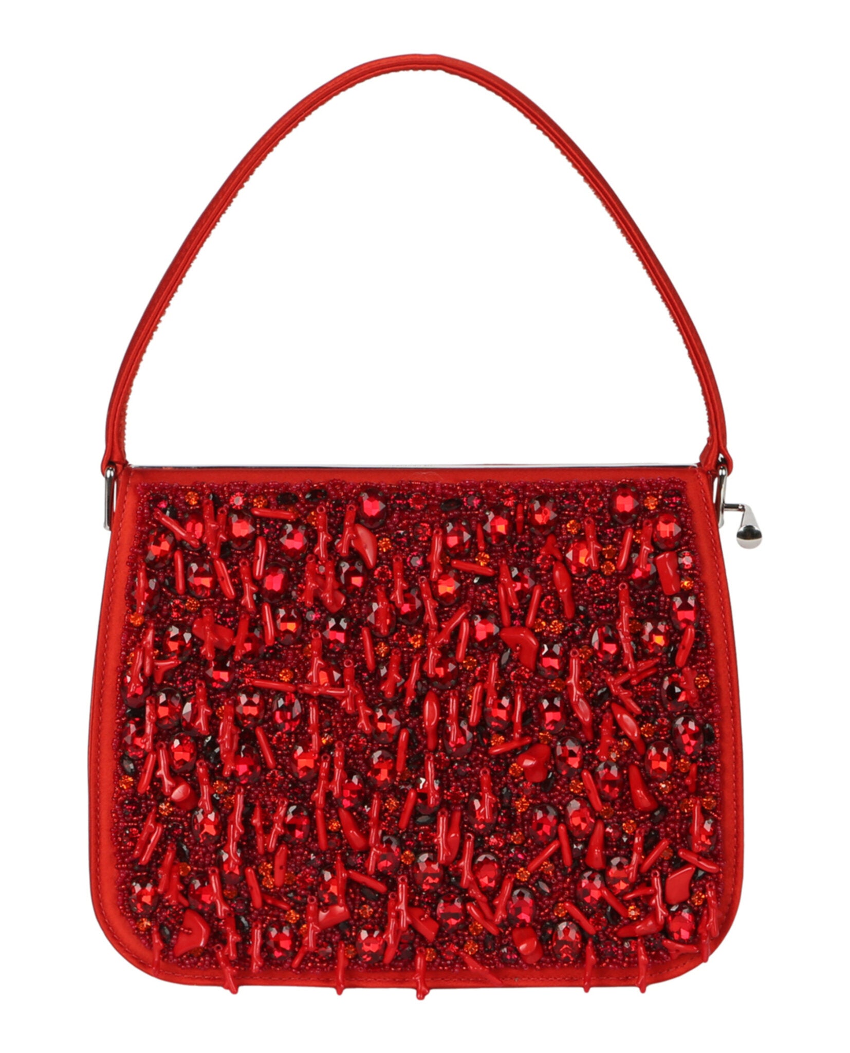 Ferragamo Womens Frame Bejeweled Shoulder Bag