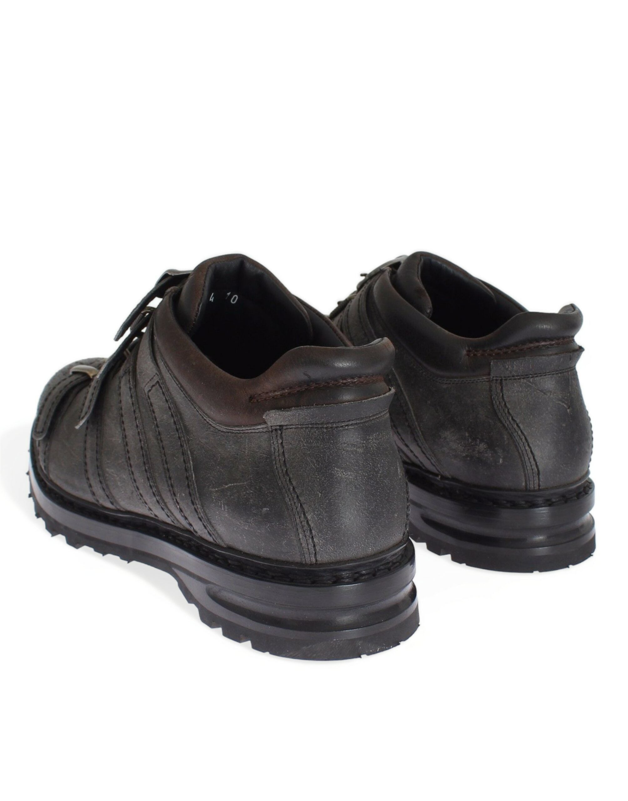 Dolce & Gabbana Elegant Gray Leather Ankle Men's Boots