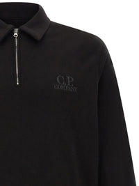 C.P. Company Men Black Cotton Fleece Sweatshirt