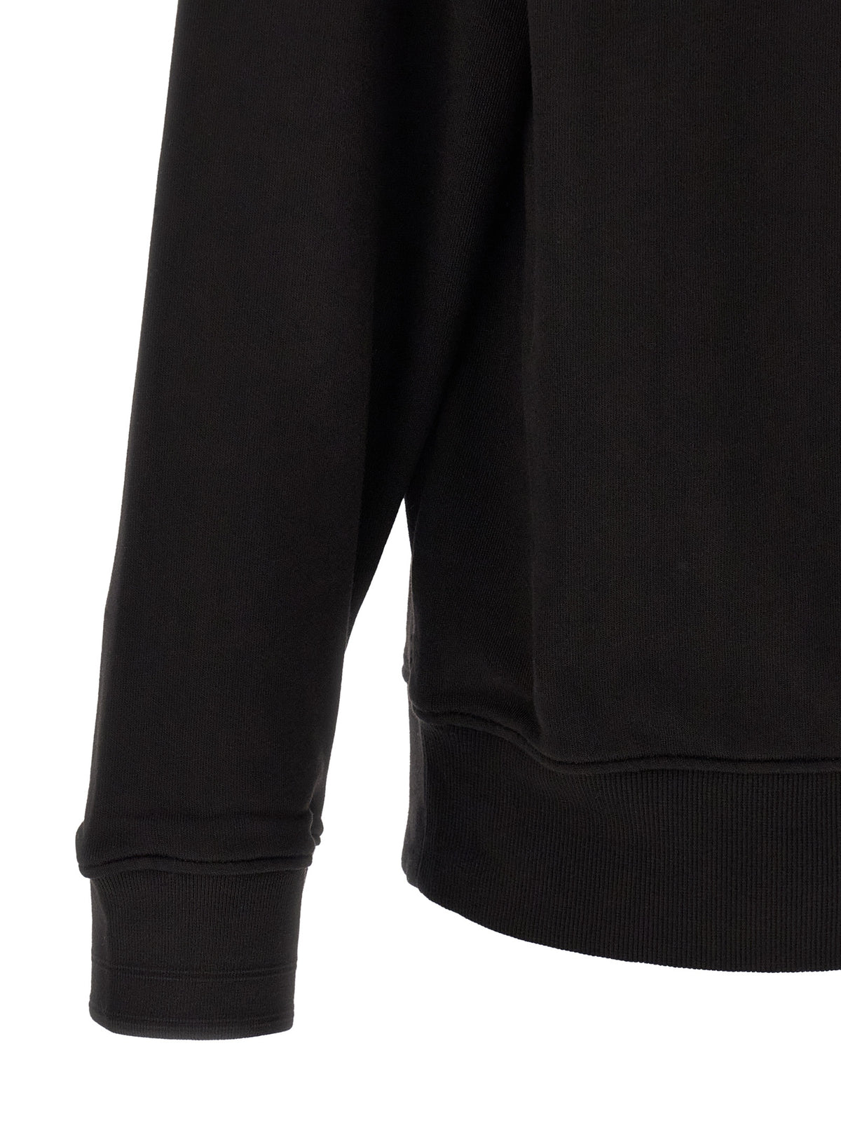 C.P. Company Men Black Cotton Fleece Sweatshirt