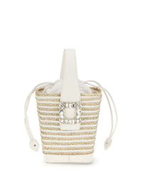 Roger Vivier Women Mini Viv' Skate Bucket Bag In Raffia