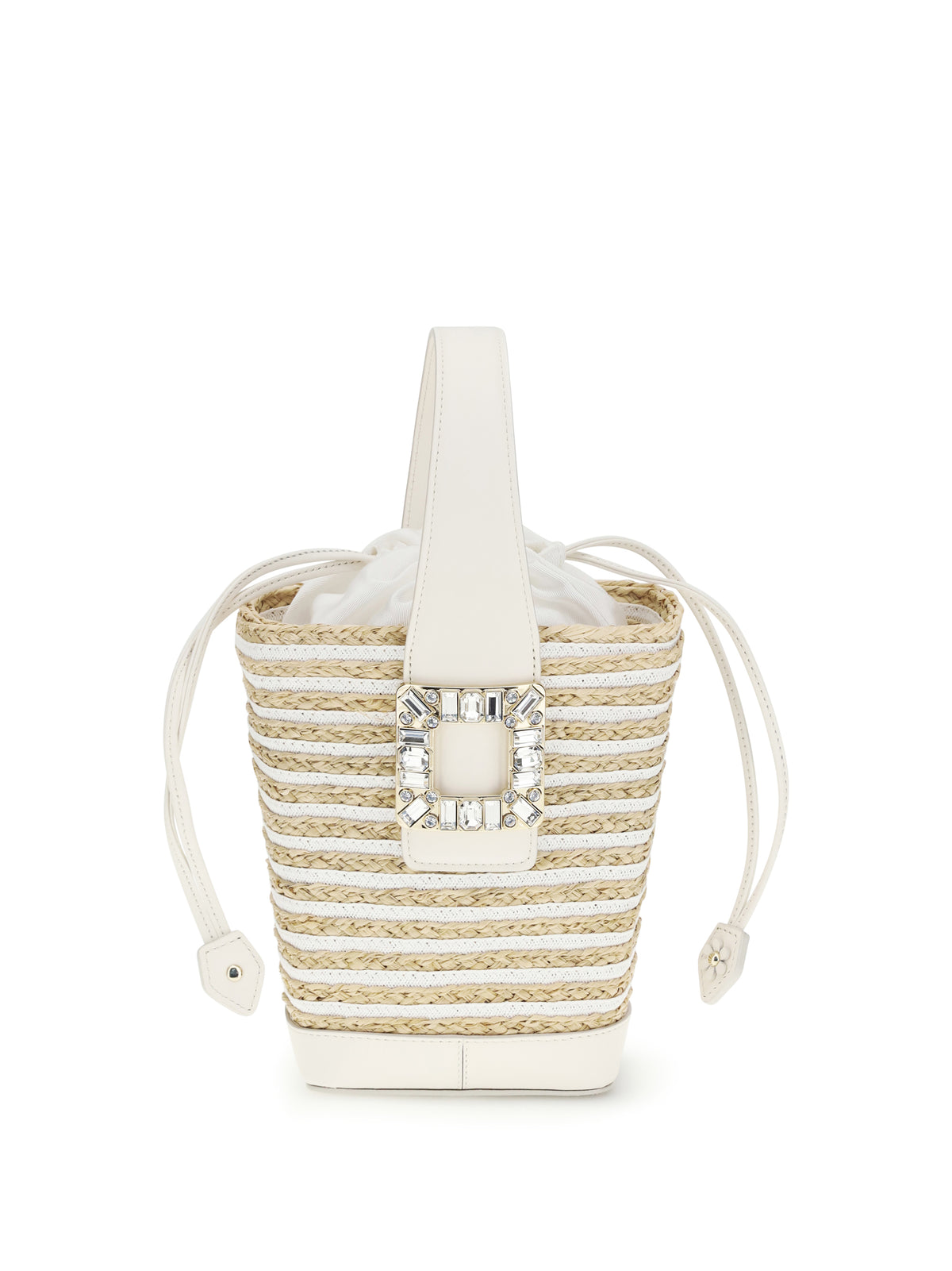 Roger Vivier Women Mini Viv' Skate Bucket Bag In Raffia