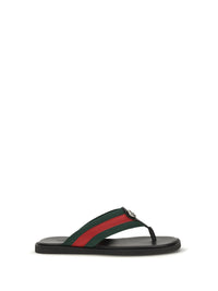 Gucci Men Maverik Gg Interlocking Flip-Flop Sandals