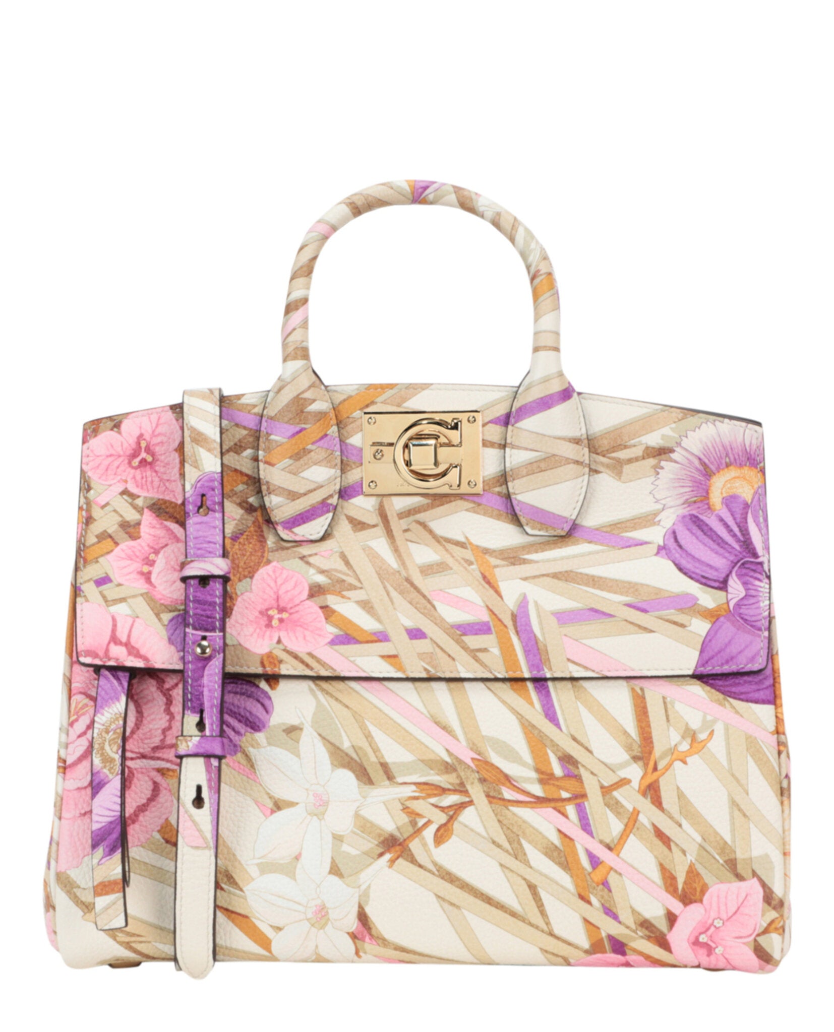 Ferragamo Womens Medium The Studio Top Handle Bag Medium Multi