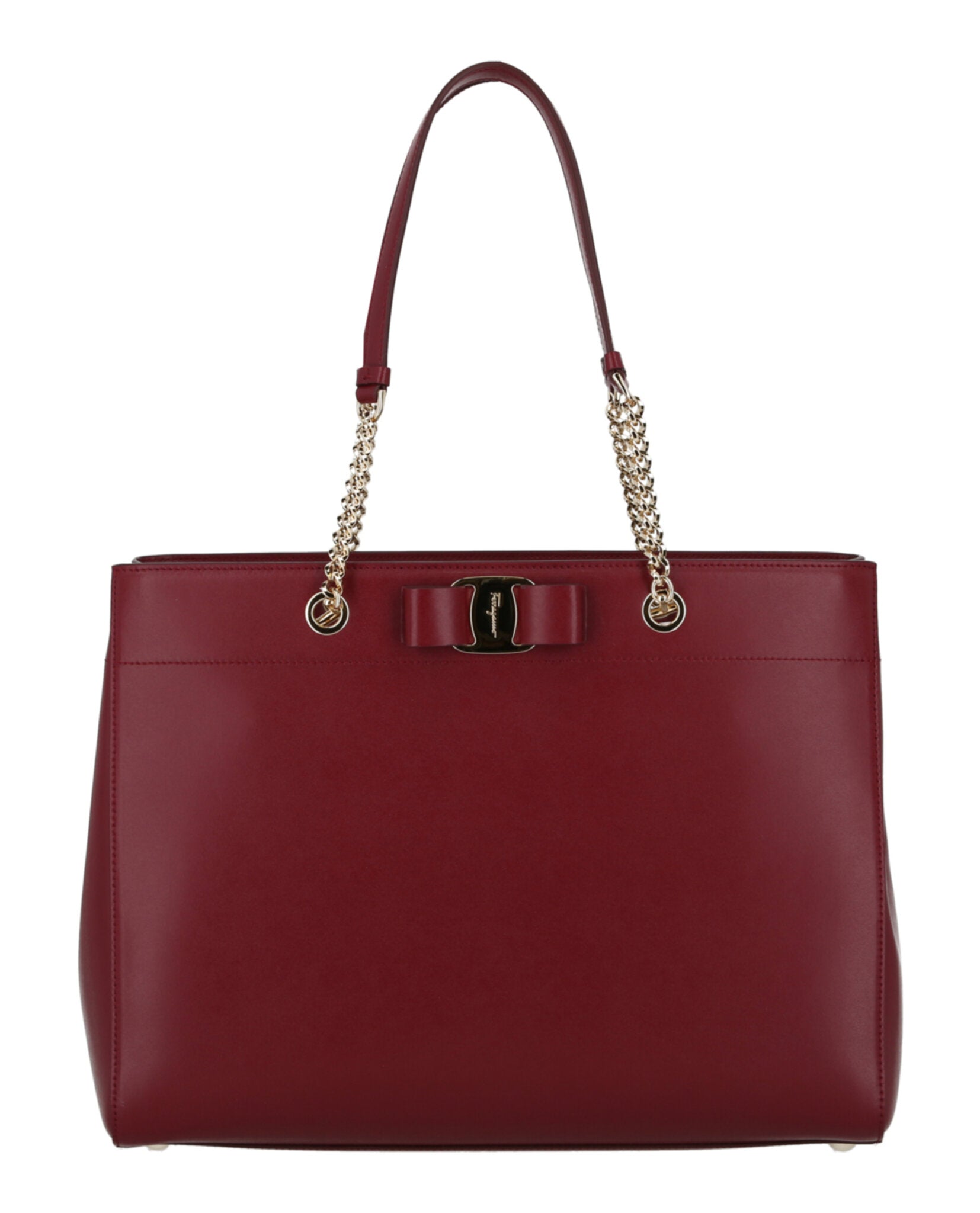 Ferragamo Womens Vara Bow Smooth Leather Tote Large Carmine