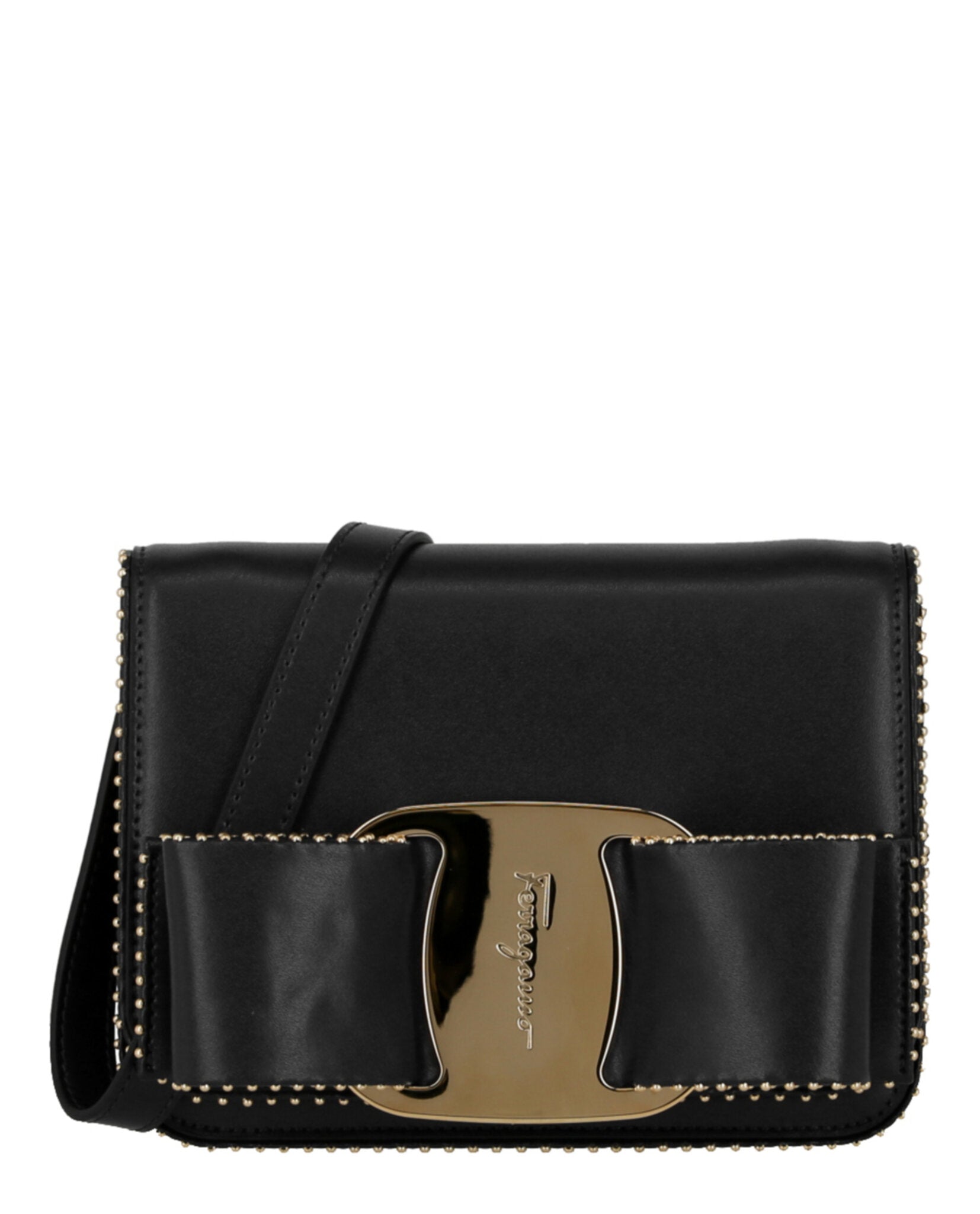 Ferragamo Womens Mini Vara Bow Crossbody Bag Small Black