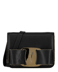Ferragamo Womens Mini Vara Bow Crossbody Bag Small Black