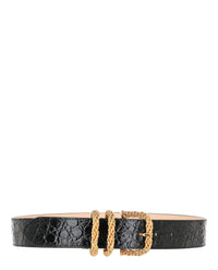 ByFar Womens Croc Embossed Katina Belt