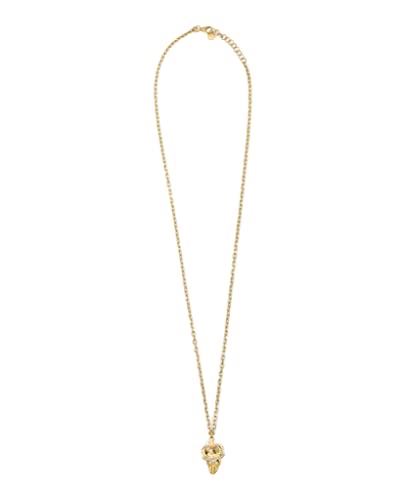 Philipp Plein Mens 3D $kull Crystal Cable Chain Necklace