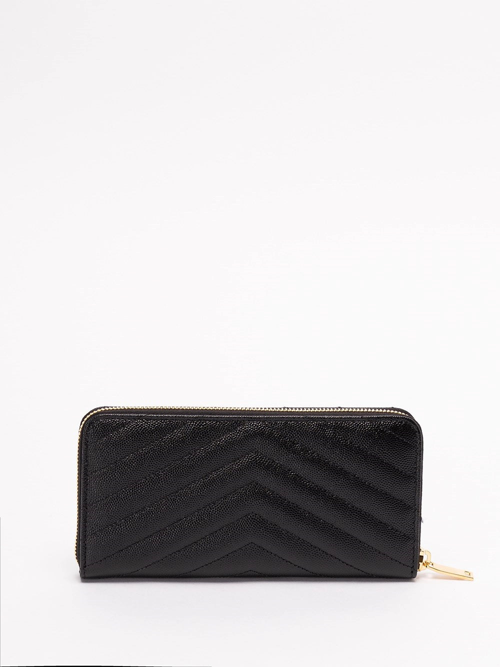 Saint Laurent Women Cassandre Matelasse Zip Around Wallet In Grain De Poudre Leather