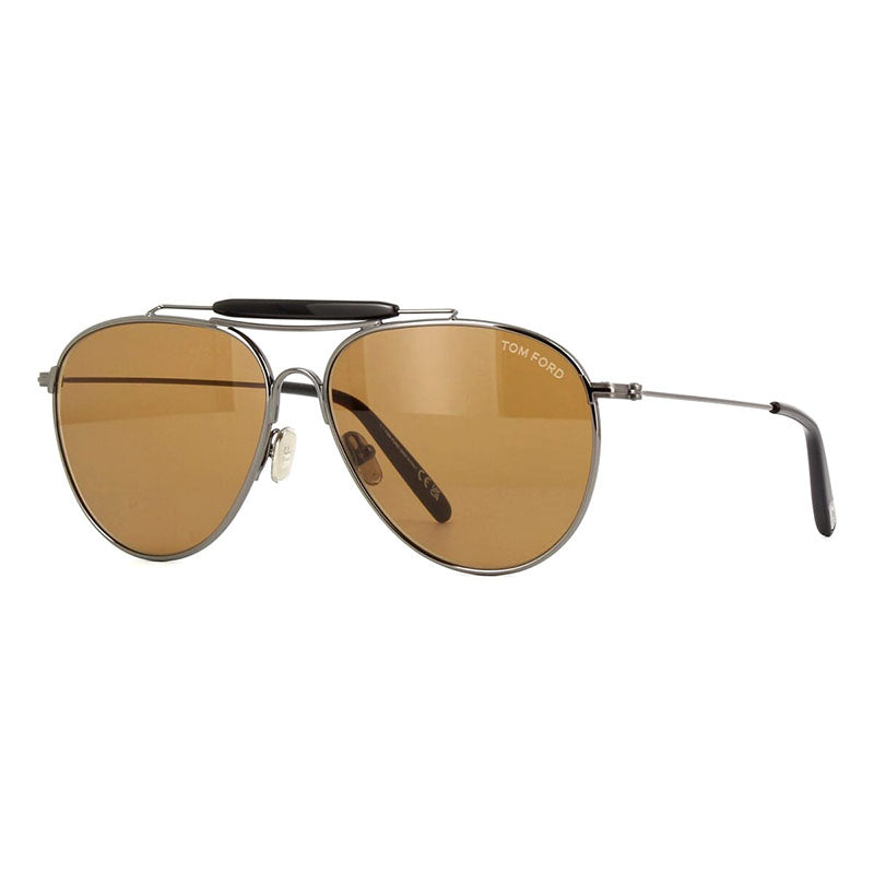 Tom Ford Aviator Full Rim, with a Shiny Rose Gold frame and Smoke lens.