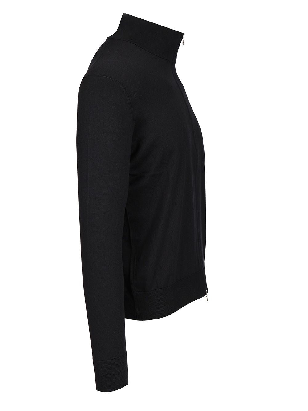 Tagliatore Tagliatore Men Cotton And Silk High Neck Zip Sweater