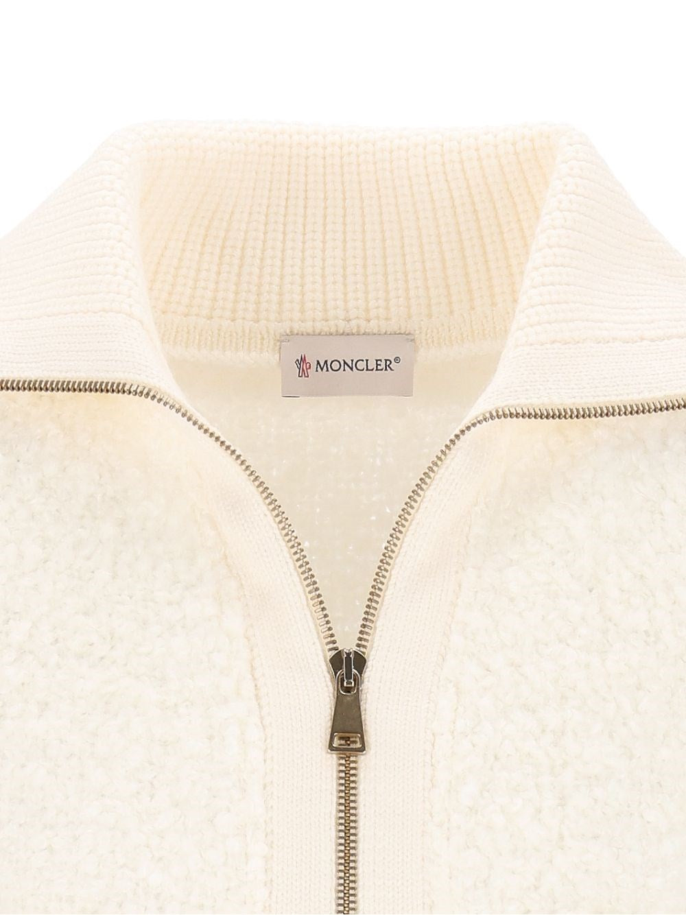 Moncler Women Ivory Bouclé Cardigan